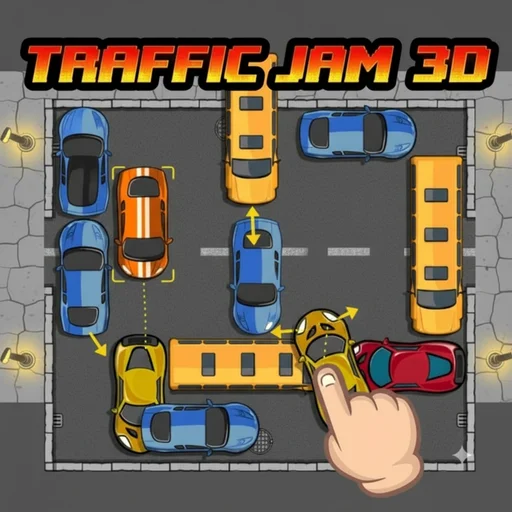 Traffic jam 3d logo