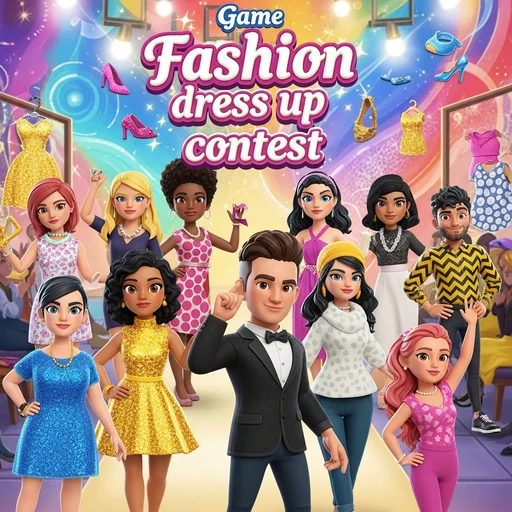 Fashion dress up contest logo